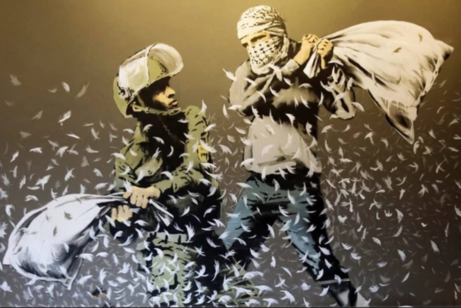 Banksy-Israeli-palestinian-pillow-fight